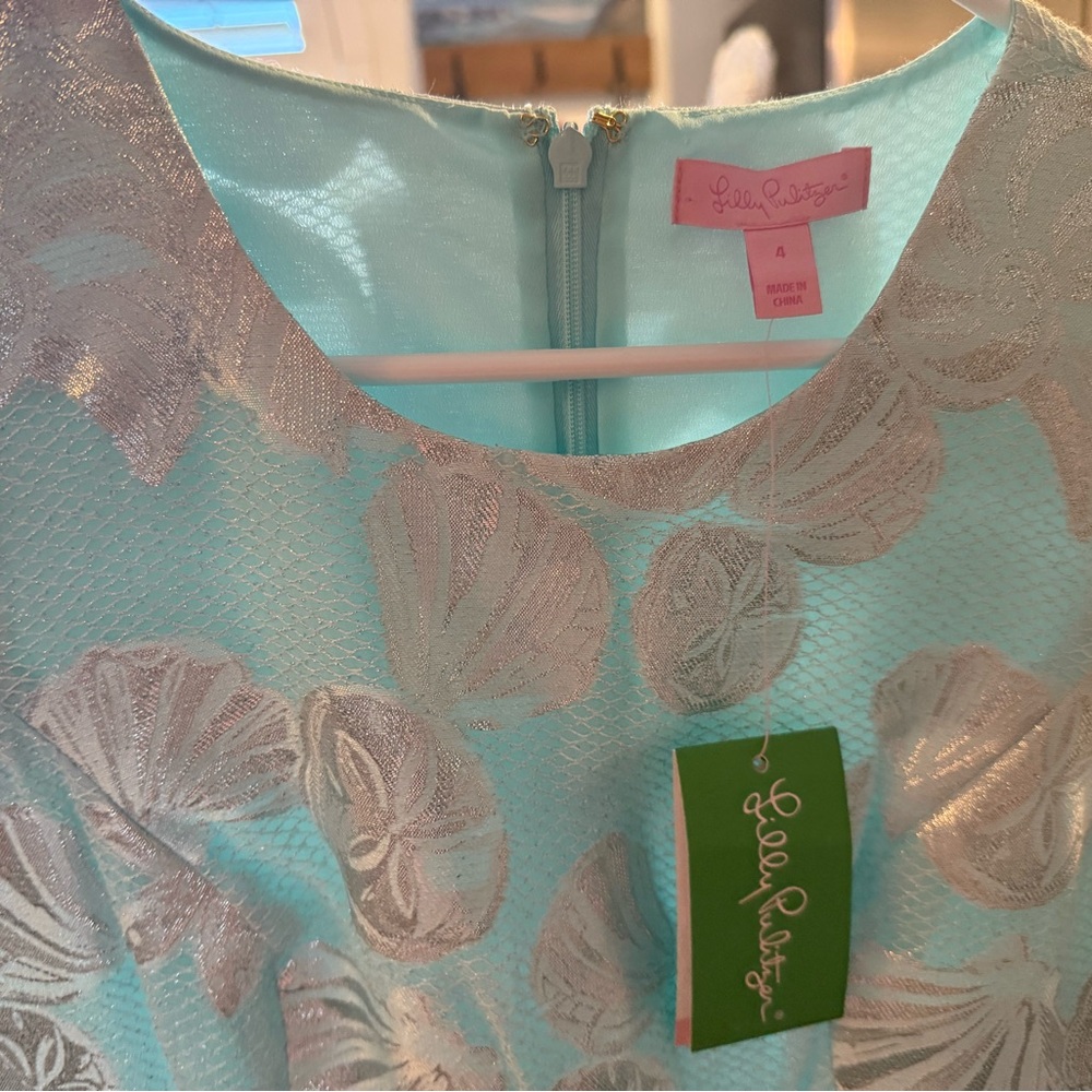 Lilly Pulitzer Aqua and Silver Dress